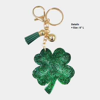 Lucky Four Leaf Bling Clover Key Chain