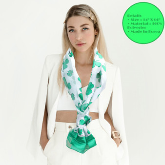 Shamrock Clover White and Green St. Patrick's Day Scarf!
