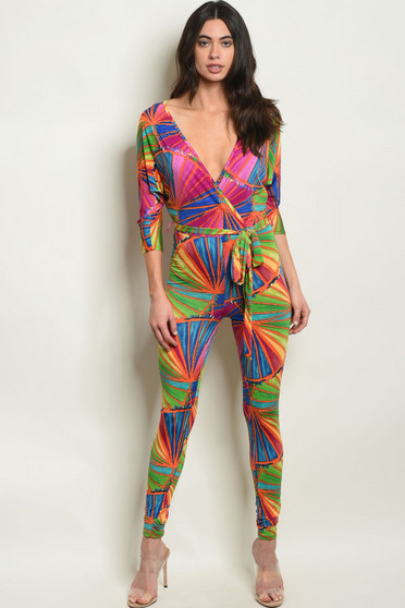 Womens Fashion Multi Colored Romper/Jumpsuit!