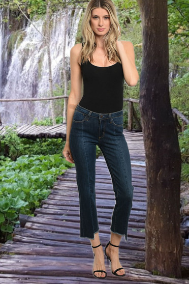 Womens Fashion Dark Blue Denim Jeans