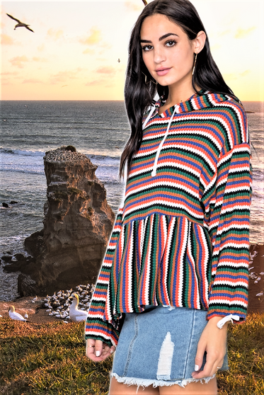 Striped Sweater Hoodie