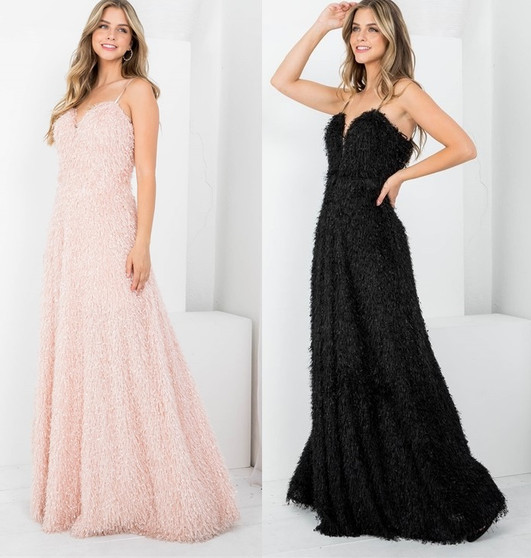 Warm and Fuzzy Evening Gown if Blush or Black Warm and Fuzzy Evening Gown if Blush or Black