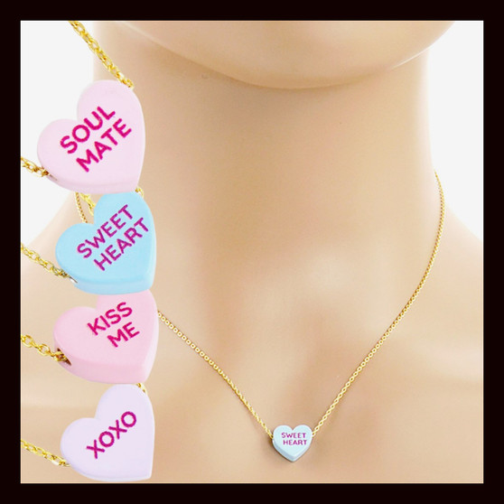 Gold Dipped Heart Candy Necklaces Gold Dipped Heart Candy Necklaces