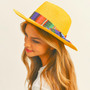 Serape Band Straw Panama Sun Hat in Yellow!
