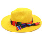 Serape Band Straw Panama Sun Hat in Yellow!