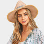 Frayed Trim Aztec Western Straw Hats