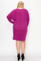 Plus Size Magenta Doleman Sleeve Cow Neck Dress!
