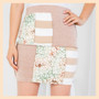 Multicolor Print Patch Color Block Mini Skirt!