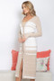 White & Taupe Button-Down Knit Dress / Duster!