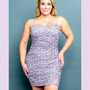 Plus Size Animal Leopard Lilac Print Ruched Dress!