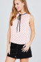 Polka-dot-blouse, Polka-dot-top, Business-wear, Summer, Spring, Womens-fashions, Mustard-top, Pink-top, White-top