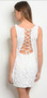 Womens Fashion White Sequins Dress with Laced Back