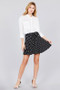 Womens Fashion Classic Polka Dot Skirt in Black & White with Tie Waist!