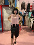 Pink Tie Bow Ruffle Sleeve Top