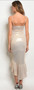 WOMENS FASHION BEIGE GOLD DRESS