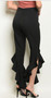 Womens Fashion Lettuce Bottom Pants - Super Cute in Black & White!