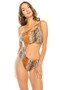 New Fashion Sexy Womens Foil Snake Pattern Cut Out Swim Suit
