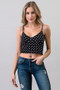 Women Black & White Polka Dot Crop Top - Soft to Touch