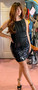 Blue and Black Sequins Dress