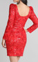 Classic Womens Fashion Red Sequins Dress