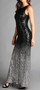 Beautiful Sequins Gown Black to Silver Ombre to the floor length and sleeveless