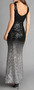 Beautiful Sequins Gown Black to Silver Ombre to the floor length and sleeveless