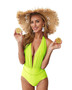 Womens Fashion Neon Yellow One Piece Swimsuit