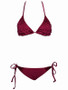 WOMEN FASHION TRIANGLE TOP BIKINI WITH LASER HEART CUT OUTS AND TIE SIDE BOTTOM