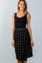 Womens Fashion B&W Plaid Wrap Skirt