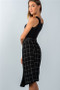 Womens Fashion B&W Plaid Wrap Skirt
