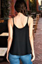 WOMENS DOUBLE SCOOP NECK SWING WOVEN CAMI TOP IN BLACK