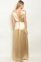 Womens Fashion Satin Champagne Gown - Elastic Waist