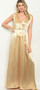 Womens Fashion Satin Champagne Gown - Elastic Waist