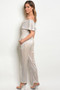 Womens Fashion Silver Satin Off Shoulder Romper!