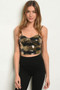 Womens Fashion Sequins Black and Gold Crop Top!