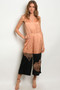 Womens Fashion Satin Ash Copper and Black with Flowering Detal