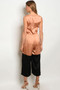 Womens Fashion Satin Ash Copper and Black with Flowering Detal