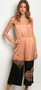 Womens Fashion Satin Ash Copper and Black with Flowering Detal