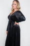 Womens Fashion Dressy Velvet Long Wrap Dress in Black