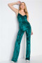 WOMENS FASHION EMERALD GREEN CRUSH VELVET JUMPSUIT WOMENS FASHION EMERALD GREEN CRUSH VELVET JUMPSUIT