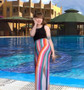 Womens Fashion Multi Colored Pinstripe Pants