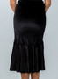 Womens Fashion Dressy Black Velvet Skirt