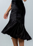 Womens Fashion Dressy Black Velvet Skirt