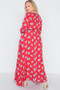Womens Fashion Plus Size Red Floral Dress!