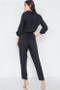 Womens Fashion Runway Service Romper/Jumpsuit with Tie Waist in Black - The Must Have This Season