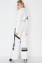 Womens Fashion Runway White & Black Block Knit Jumpsuit/Romper with Pattern Throughout!