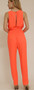 Womens Fashion Coral Jumpsuit/Romper with Jewel Embellishments for a truly Dressy Night out but in Comfort!