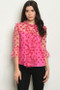 Pink Trending Mesh Polka Dot Top