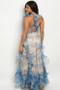 Sky Blue Sheer Organza Ruffled Dress Gown Sky Blue Sheer Organza Ruffled Dress Gown