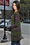 Trending Womens Fashion Plaid Sweater with Lace up sides.